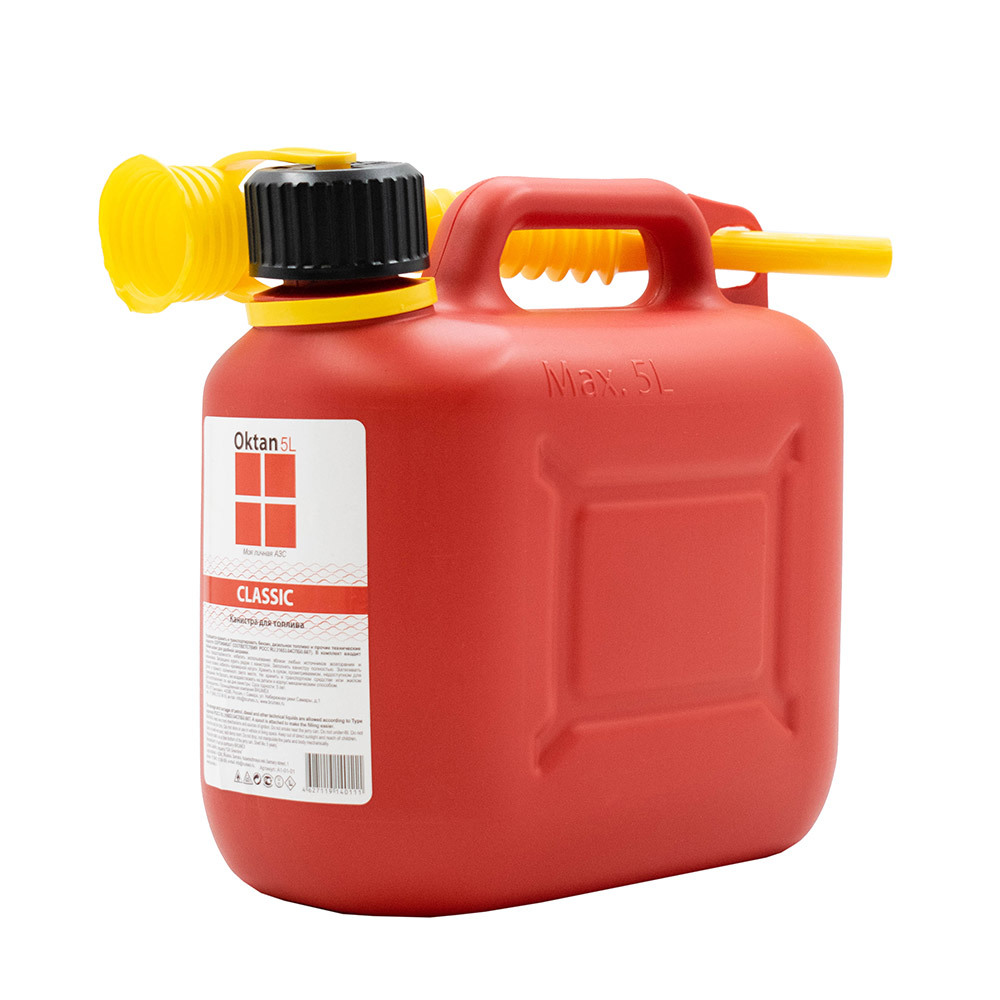 Канистра для технических жидкостей Oktan 5 л пластиковая красная