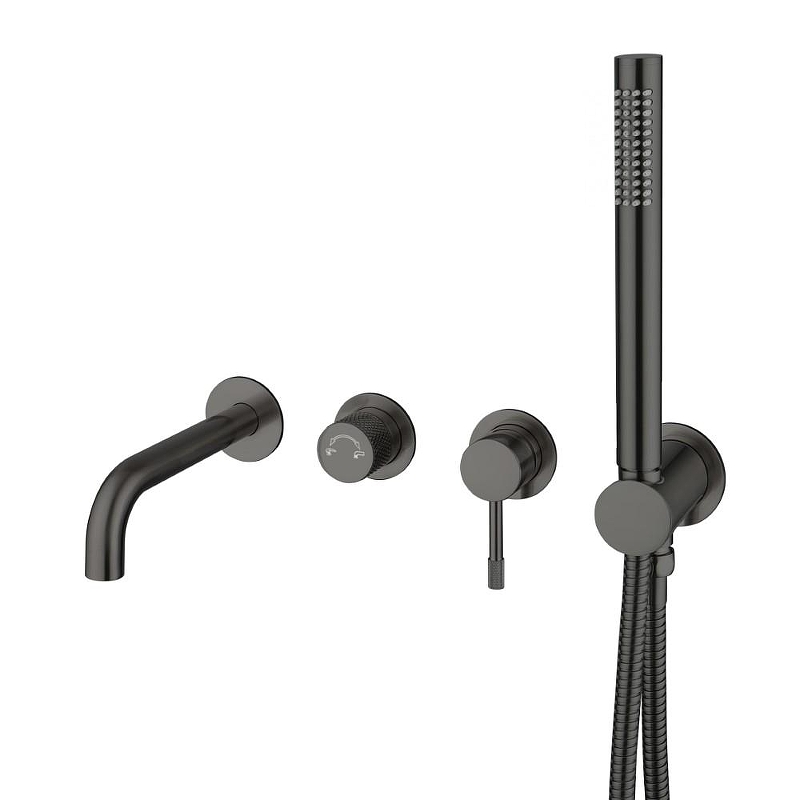 Смеситель для ванны Boheme Uno 464-3-GM Оружейная сталь